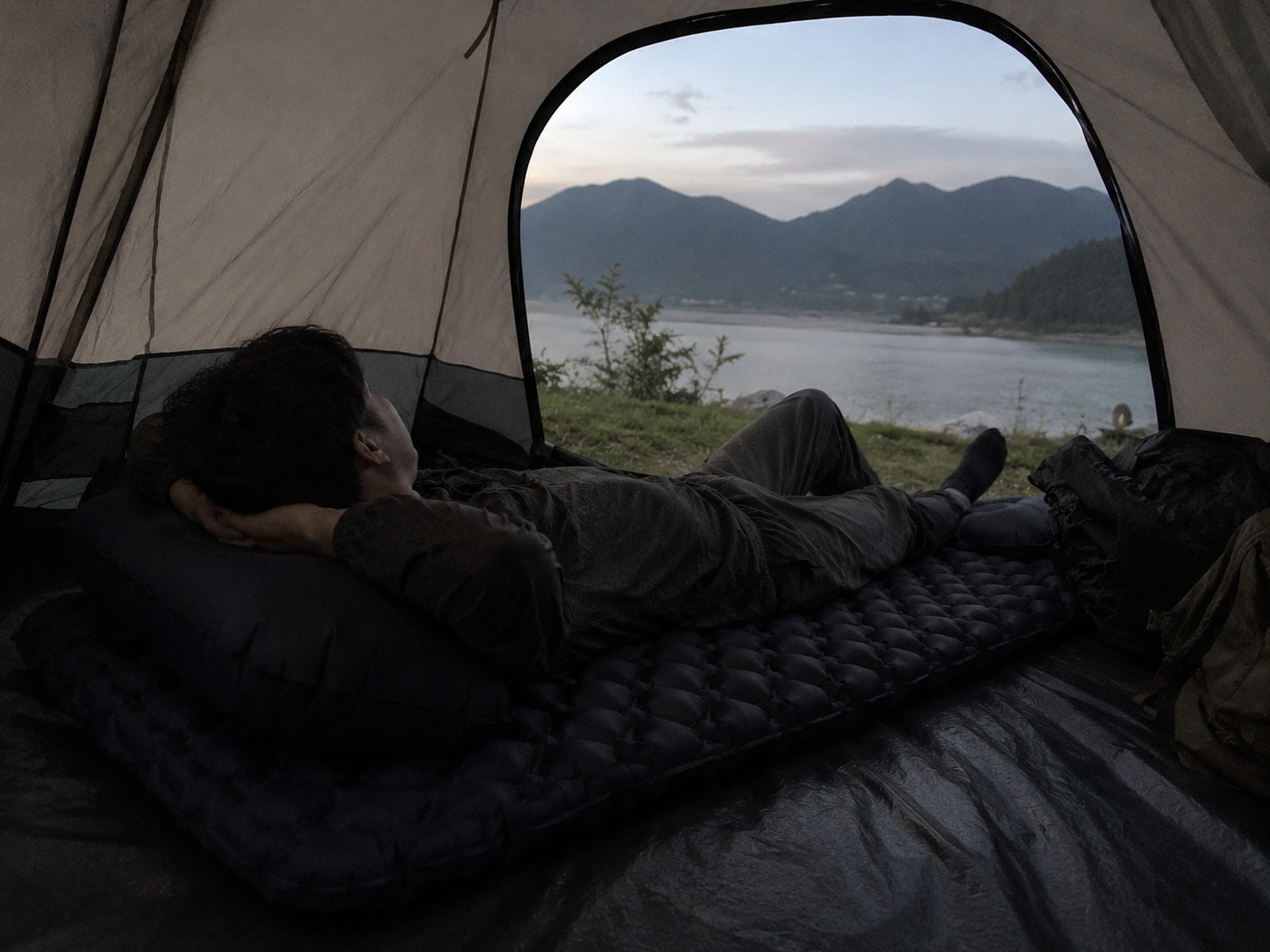 Inflatable Sleeping Pad with Pillow + Built-in Pump