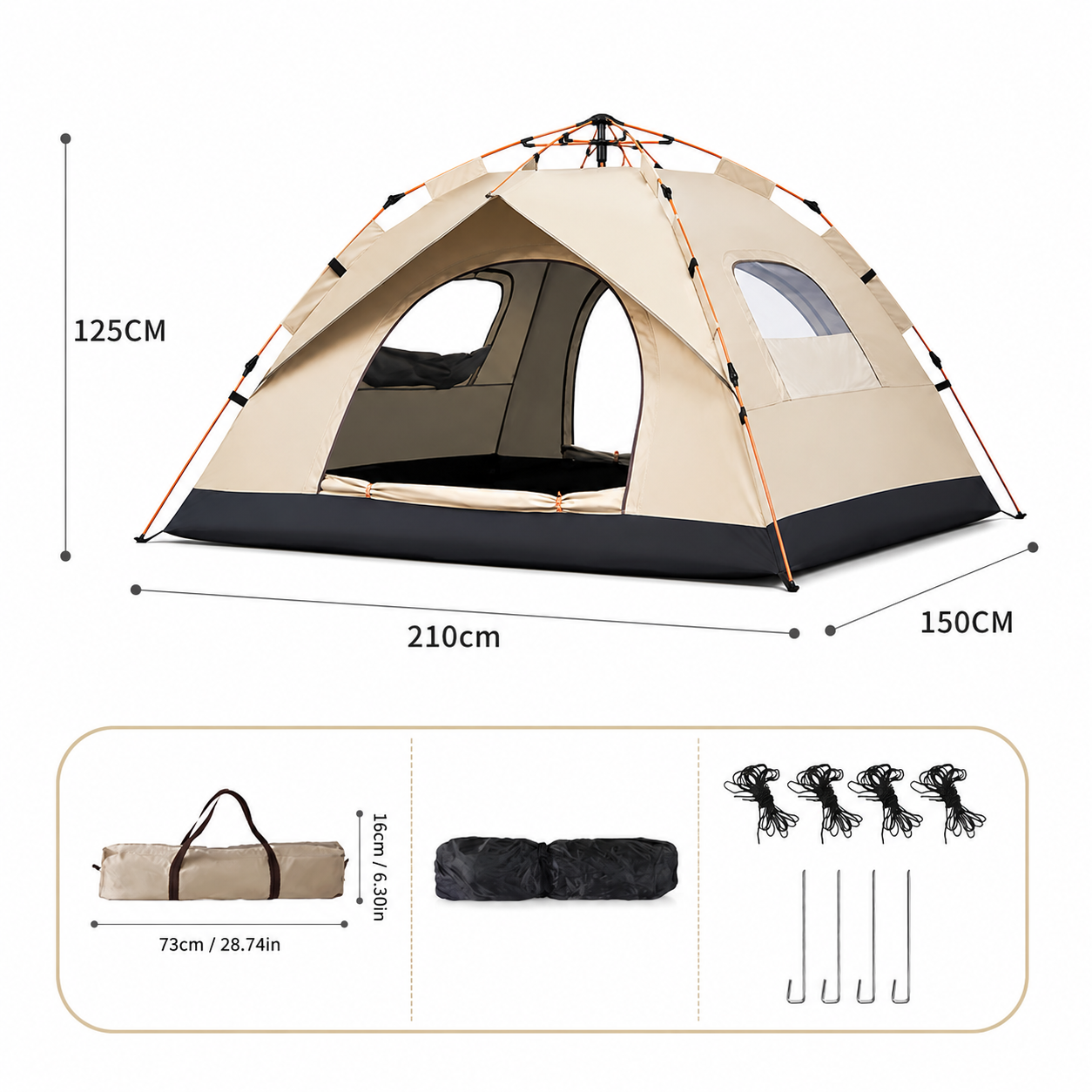 2-Person Instant Camping Tent – Waterproof & UV Protection