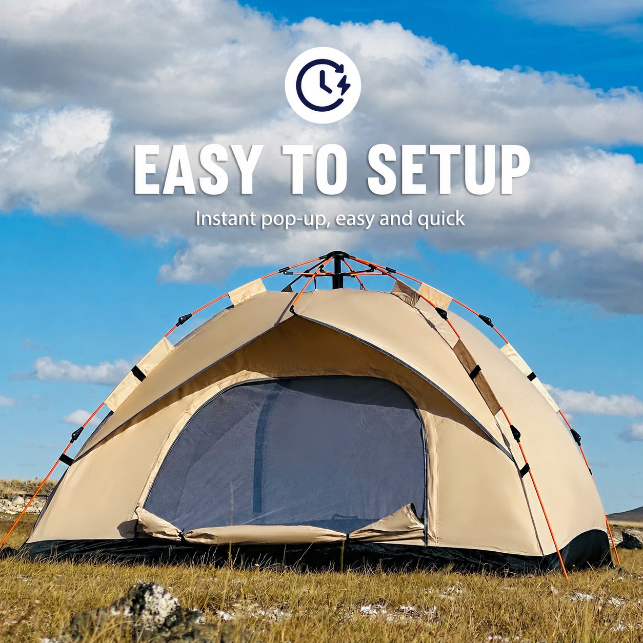 2-Person Instant Camping Tent – Waterproof & UV Protection