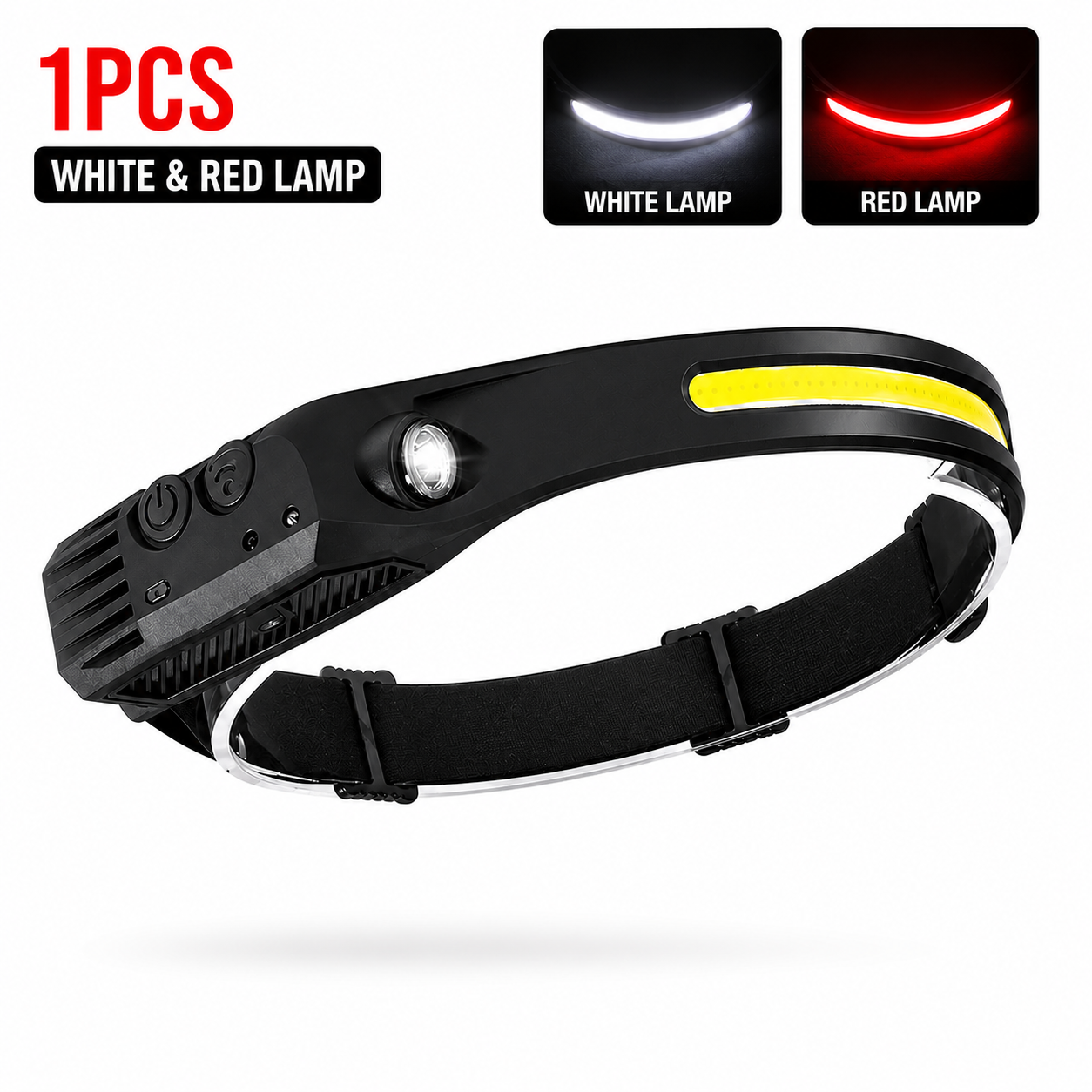 USB Rechargeable Head Torch (Waterproof + LED)