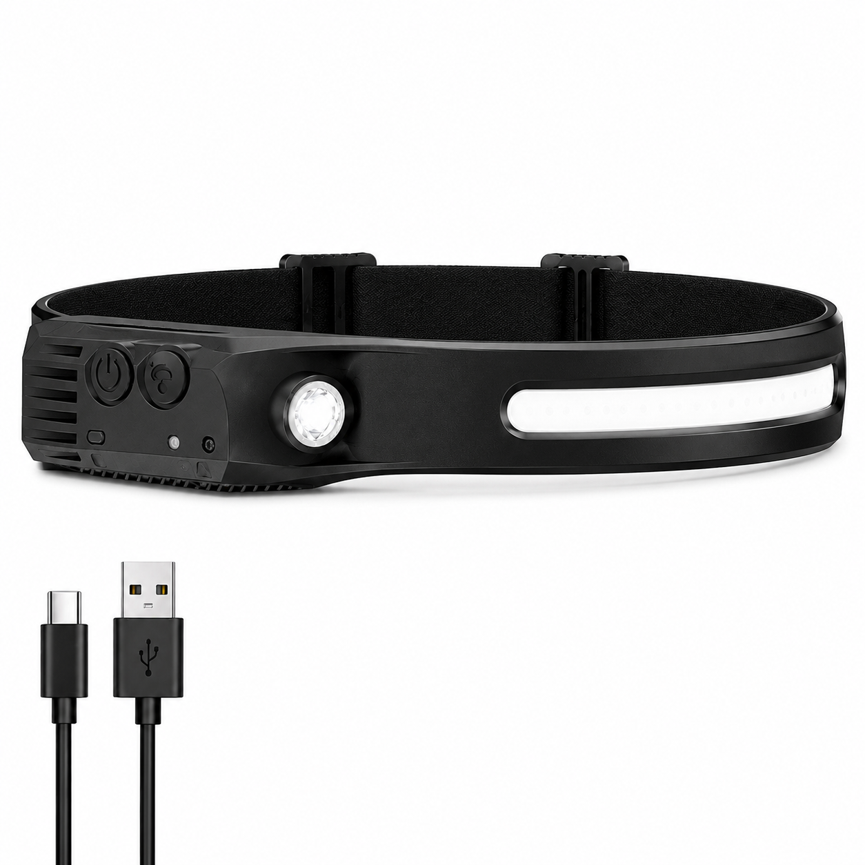 USB Rechargeable Head Torch - Waterproof + LED