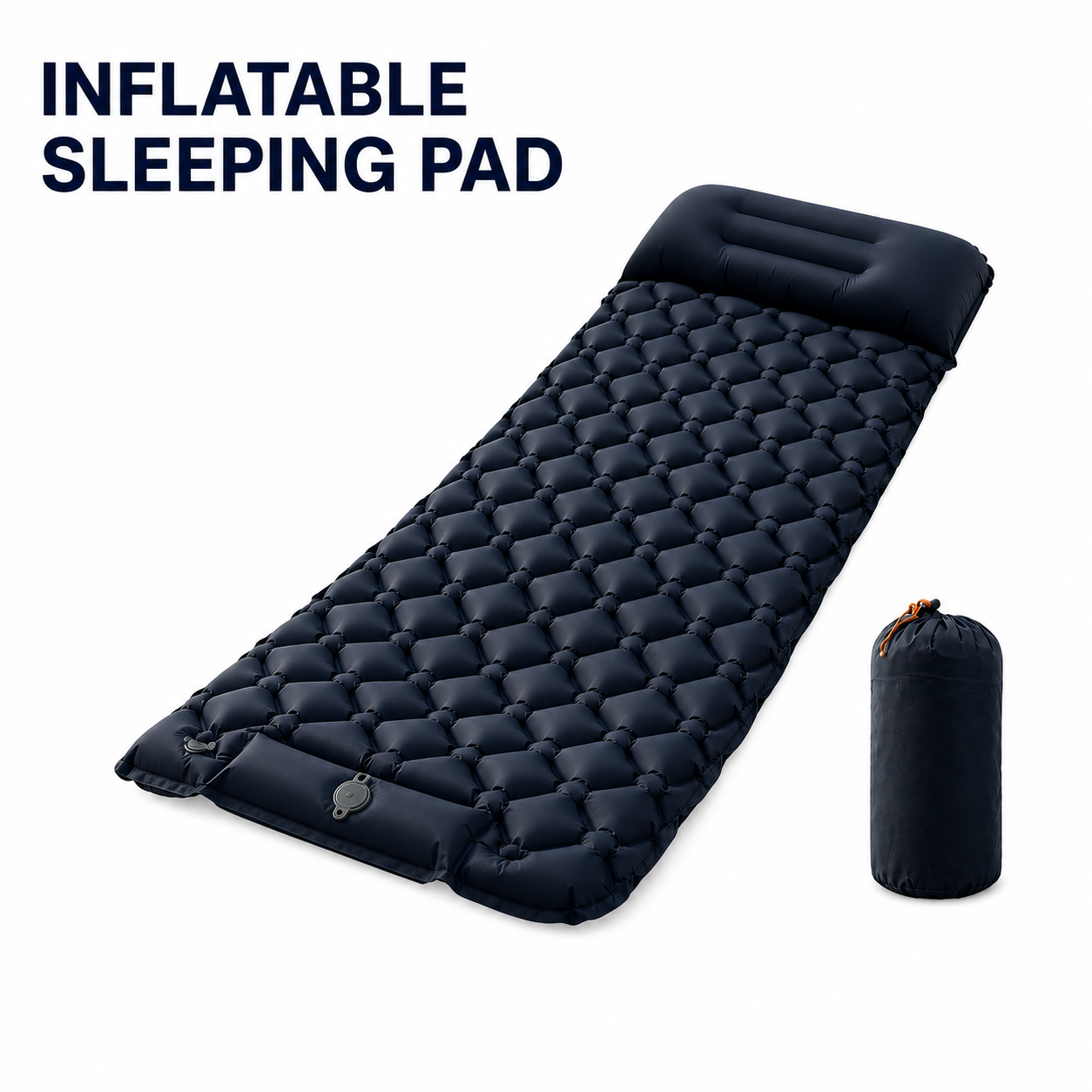 Inflatable Sleeping Pad with Pillow + Built-in Pump