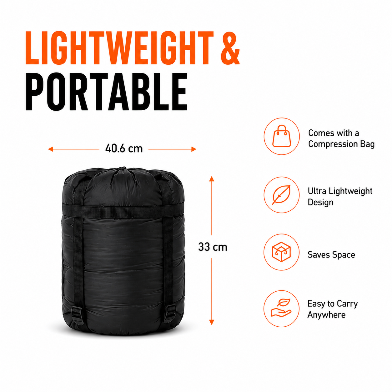 4-Season Lightweight Sleeping Bag for Camping & Hiking