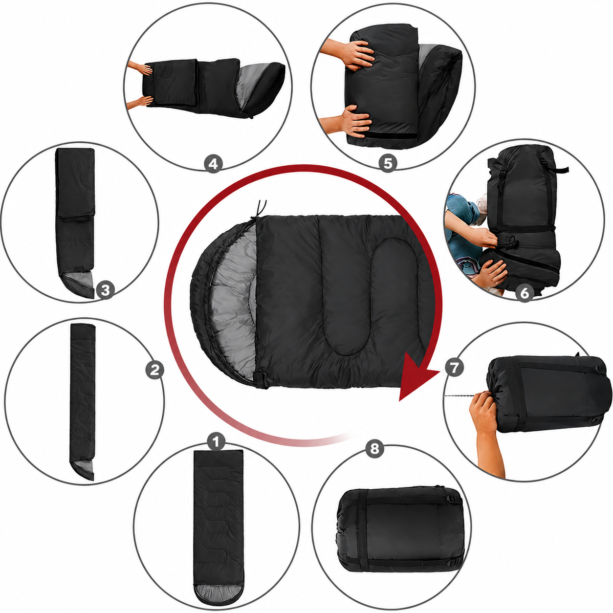 4-Season Lightweight Sleeping Bag for Camping & Hiking