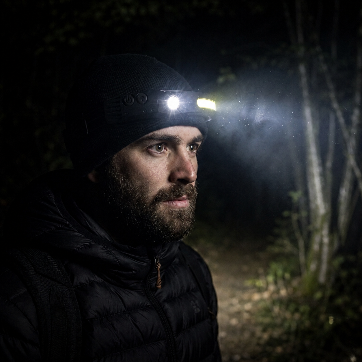 USB Rechargeable Head Torch (Waterproof + LED)